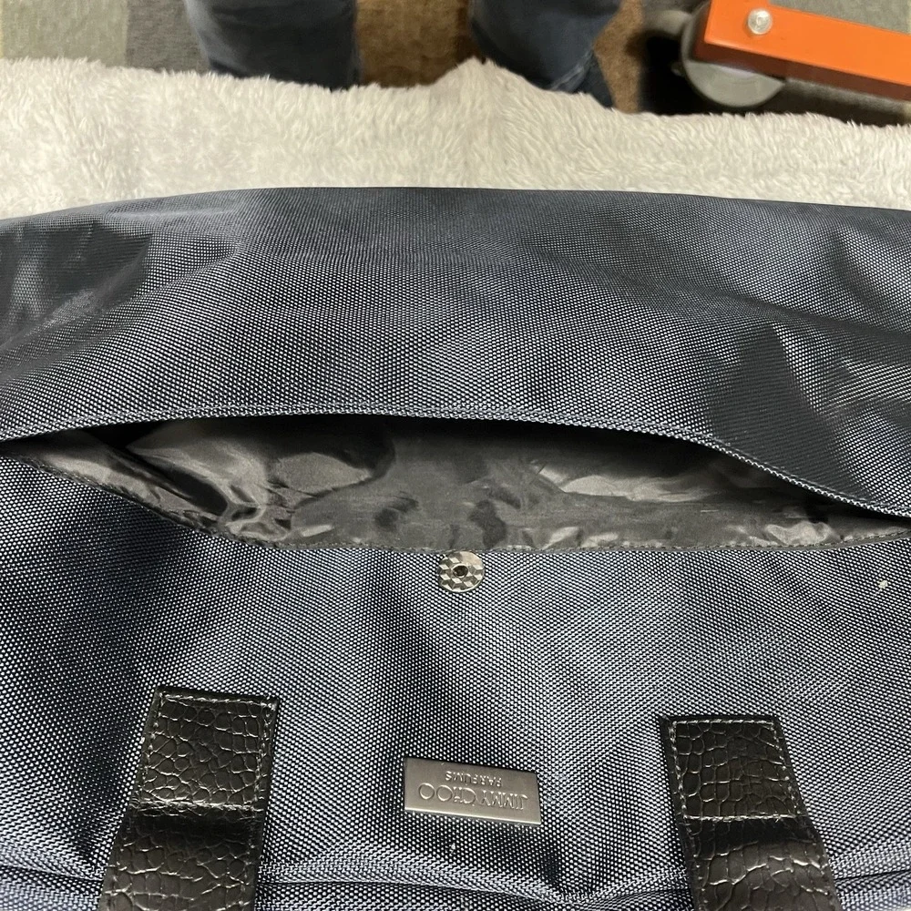 Jimmy Choo Parfums Duffle Tote Bag Navy Nylon‎ Travel Weekend Overnight